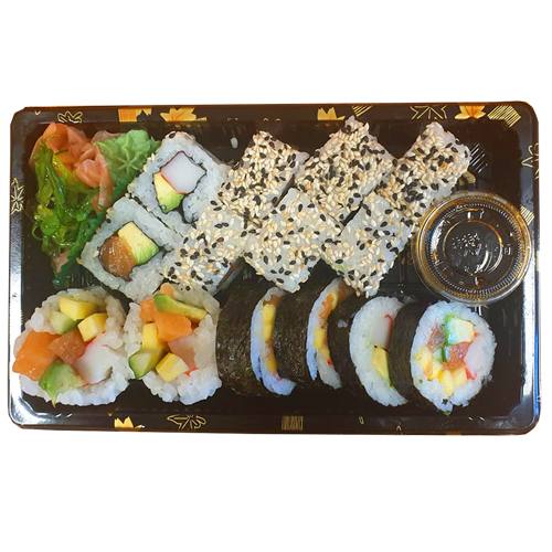 562. Set 14ks: Futo California: futo maki (6 ks), California losos se sezamem (4 ks), California krabí se sezamem (4 ks)